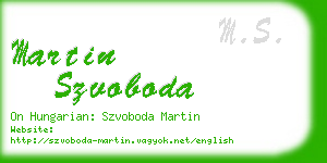 martin szvoboda business card